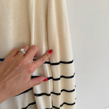 Load image into Gallery viewer, Boy. Band of Outsiders Silk Cashmere Blend Striped Cardigan Sweater Cream M
