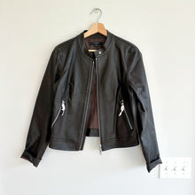Load image into Gallery viewer, Classics by Worth Genuine Leather Zip Up Jacket Black 10 NWOT
