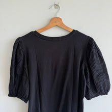 Load image into Gallery viewer, Rails Liza Puff Sleeve Crew Neck Blouse Black L
