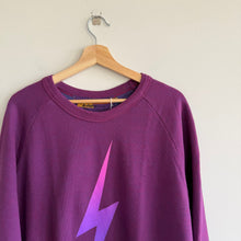 Load image into Gallery viewer, Aviator Nation Bold Fade Relaxed Crew Sweatshirt Purple L NWT
