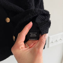 Load image into Gallery viewer, Line And Dot Khloe Boucle Button Front Casual Knit Cardigan Black L
