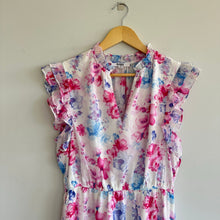 Load image into Gallery viewer, BB Dakota Steve Madden Floral Vibes Ruffle Trim Sleeve Dress Pink M
