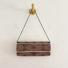 Load image into Gallery viewer, Santi Aztec Pattern Beaded Rectangle Shape Clutch Bag Brown
