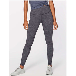 Lululemon Wunder Under High Rise Leggings Variegated Knit Heathered Black 6