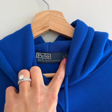 Load image into Gallery viewer, Polo Ralph Lauren USA American Flag Patch Fleece Hoodie Sweatshirt Royal Blue M

