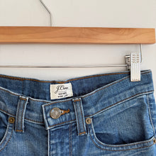 Load image into Gallery viewer, J. Crew Rayner High Rise Raw Hem Denim Wide Leg Jeans Blue 25
