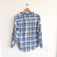 Load image into Gallery viewer, Frank &amp; Eileen Eileen Plaid Pattern Long Sleeve Button Up Shirt Blue XXS
