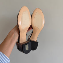 Load image into Gallery viewer, AGL Brenda Snake Embossed Leather Block Heel Sandals Brown 39.5
