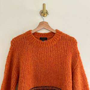 Rag & Bone Merino Wool Knit Crew Neck Pullover Sweater Orange XXS