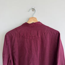 Load image into Gallery viewer, Sanctuary Roy Frayed Raw Hem Mock Neck Zip Up Army Jacket Burgundy Red M
