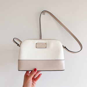 Kate Spade Bay Street Minimal Classic Chic Leather Crossbody Bag White