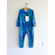 Load image into Gallery viewer, Deux Par Deux Gradient Dinosaur Print One Piece Thermal Base Layers Blue 3 NWT
