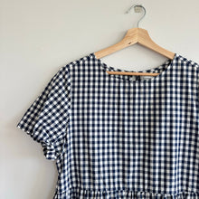 Load image into Gallery viewer, TRADLANDS Gingham Short Sleeve Dress Navy White L
