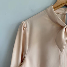 Load image into Gallery viewer, Anthropologie Eri + Ali Bow Tie-Neck Accent Long Sleeve Blouse Cream Beige S
