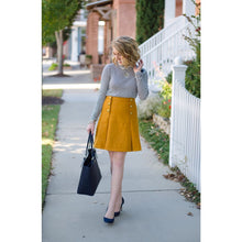 Load image into Gallery viewer, J. Crew Wool High Rise Sailor Gold-Button Accent A-Line Mini Skirt Yellow 8
