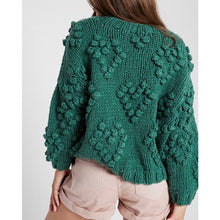 Load image into Gallery viewer, Wishlist Pom Pom Heart Oversized Chunky Knit Pullover Sweater Green S
