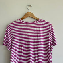 Load image into Gallery viewer, Nordstrom Pink Rosebud White Brooke Stripe Short Sleeve T-Shirt L NWT
