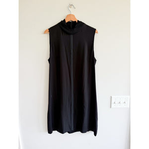 Kit and Ace Ryder Sleeveless Silk High Neck Boxy Mini Dress Black 12