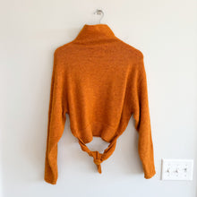 Load image into Gallery viewer, Aritizia Wilfred Lorin Alpaca Wool Turtleneck Tie-Waist Pullover Sweater Orange
