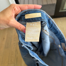 Load image into Gallery viewer, Kut From The Kloth Meg Raw Hem High Rise Ankle Wide Leg Jeans Blue 10
