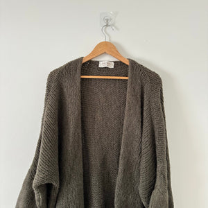 AROMA See You Again Star Embellished Knit Open Cardigan Green