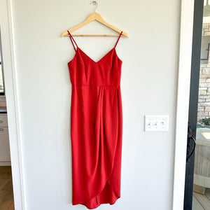 Lulus Reinette Rust Red Midi Dress S