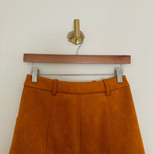 Load image into Gallery viewer, French Connection Faux Suede Lined Casual Mini Skirt Orange 2
