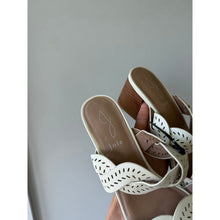 Load image into Gallery viewer, Joie Society Laser Cut Braided Open Square Toe Block Heel Sandals White 9 NEW

