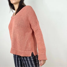 Load image into Gallery viewer, Madewell Breezeway Open-Knit V-Neck Pullover Sweater Pink XXS
