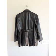 Load image into Gallery viewer, Begedor Italia Vintage Double-Breasted Leather Trench Coat Black M
