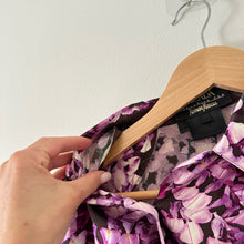 Load image into Gallery viewer, Escada by Neiman Marcus Silk Floral Long Sleeve Button Up Shirt Purple 34
