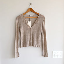 Load image into Gallery viewer, Zara Ribbed Knit Cropped Casual Button Front Cardigan Brown M NWT
