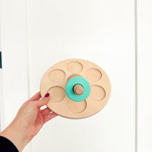 Load image into Gallery viewer, Lovevery Babbler Play Kit 12 Colors Wooden Base Flexible Ring Stacker

