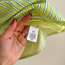 Load image into Gallery viewer, Sanctuary V-Neck Striped Puff 3/4 Sleeve Poplin Blouse Green L
