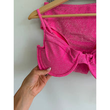 Load image into Gallery viewer, Good American Sparkle Underwired High Rise Bikini Set Pink 2 NWT
