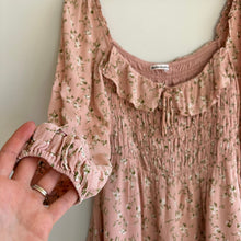 Load image into Gallery viewer, Reformation Morris Floral Print Long Sleeve Smocked Dress Pink 10
