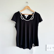 Load image into Gallery viewer, Joseph Ribkoff Ruffles 3/4 Sleeve Tie-Up Front Jacket Top Set Black 14
