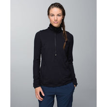 Load image into Gallery viewer, Lululemon Forthright 1/2 Zip Long Sleeve Running Activewear Pullover Black 8 NWT
