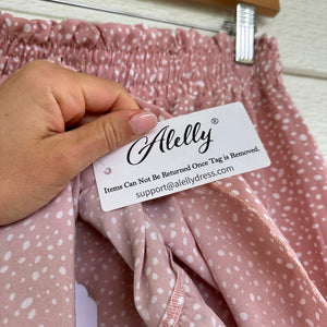Alelly Ruffle Floral Print Mini Skirt Pink M NWT