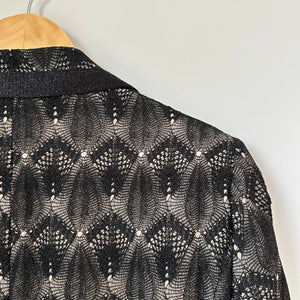 Missoni Silk Blend Single-Breasted Notch Lapel Lace Overlay Blazer Black 46
