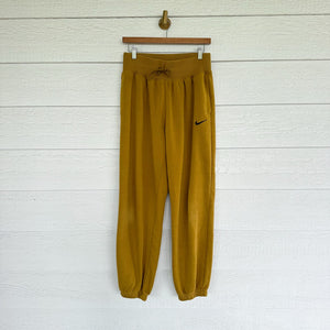 Nike Cotton Fleece Drawstring Waist Jogger Sweatpants Yellow