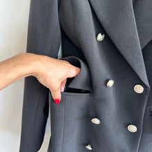 Load image into Gallery viewer, Lulus Captain&#39;s Blog Double-Breasted Notch Lapel Outdoor Pea Coat Black S
