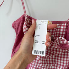 Load image into Gallery viewer, Urban Outfitters Felicity Eyelet Bustier Gingham Print Mini Dress Pink L NWT
