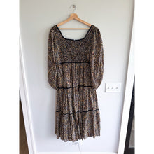 Load image into Gallery viewer, Madewell Embroidered Tiered Floral Casual Midi Dress Brown Black 10 NWT
