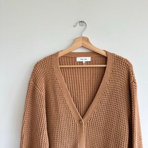 JOHN + JENN Knit Button Front Cardigan Sweater Brown L