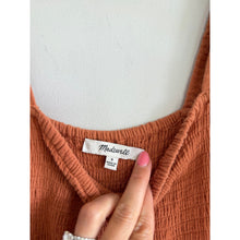Load image into Gallery viewer, Madewell Lightspun Lucie Flutter Sleeve Smocked Wide Leg Jumpsuit Brown 4
