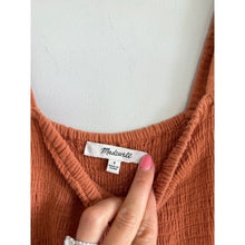 Load image into Gallery viewer, Madewell Lightspun Lucie Flutter Sleeve Smocked Wide Leg Jumpsuit Brown 4
