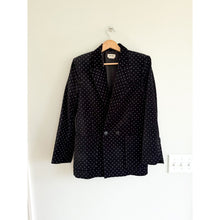 Load image into Gallery viewer, Zadig &amp; Voltaire Visko Velvet Glitter Dots Wool Single-Breasted Blazer Black 42
