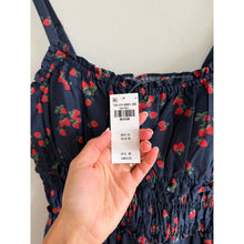 Load image into Gallery viewer, Abercrombie &amp; Fitch Bra-Free Smocked Waist Mini Dress Blue M NWT

