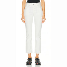 Load image into Gallery viewer, Citizens of Humanity Charlotte Crop High Rise Straight Jeans White 30
